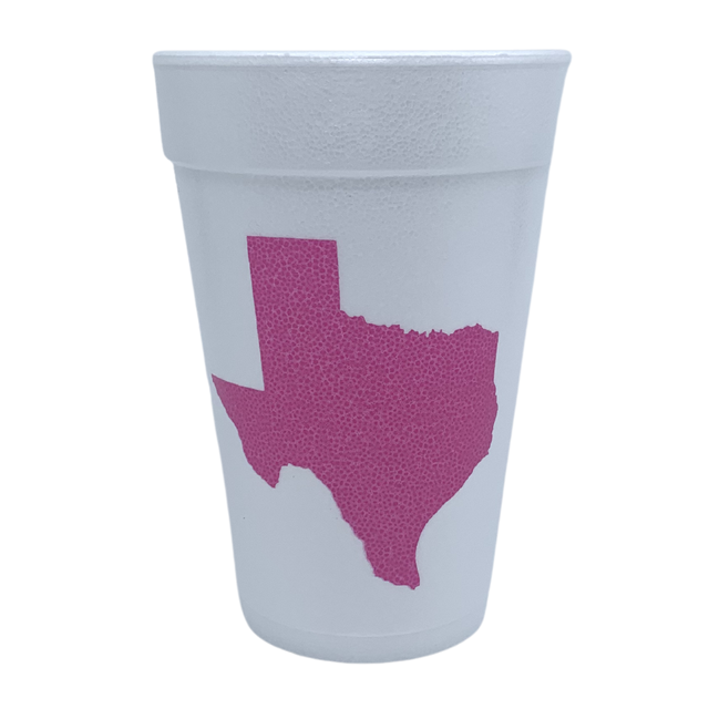 Texas Game Day in Pink- 16oz Styrofoam Cups - Pink Machine