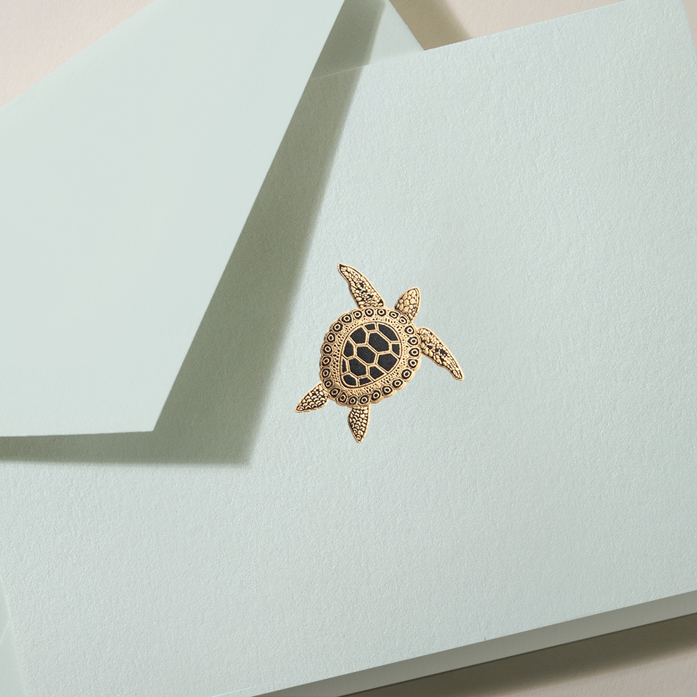 Sea Turtle Birthday Card, Letterpress Cards